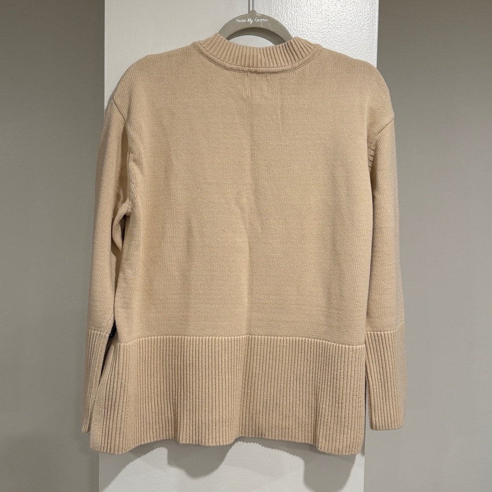 GAP Cream Ribbed Hem cotton Sweater – Women’s Size Large – Soft Neutral Pullover - Picture 2 of 7